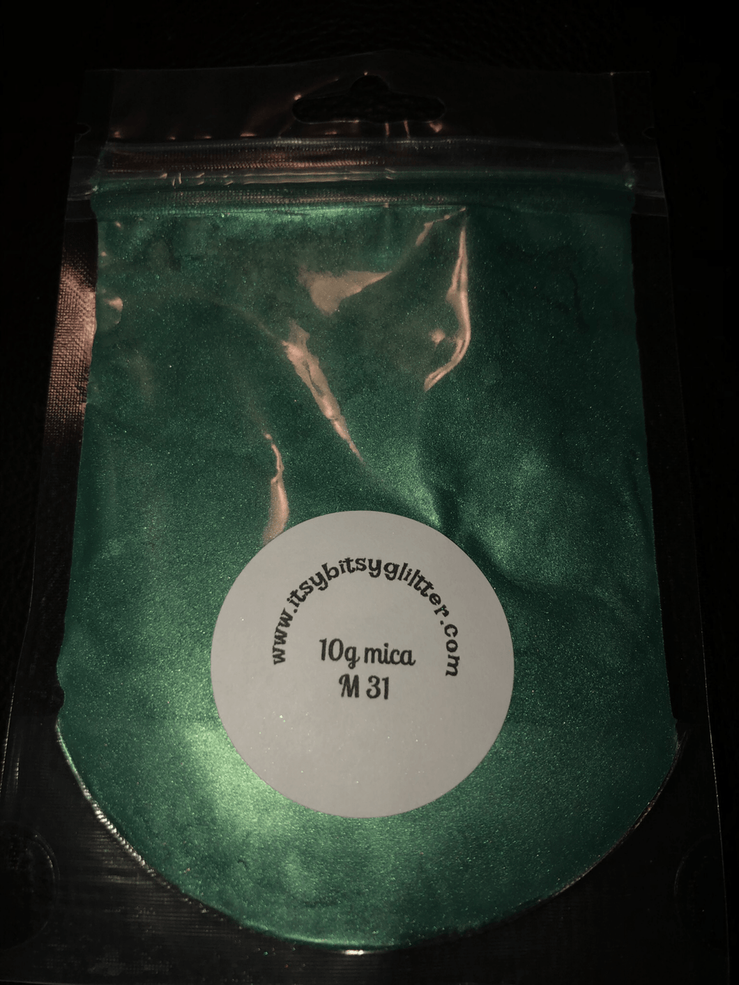 Mica M31 Just Pearl Green 10g - Main glitter site 