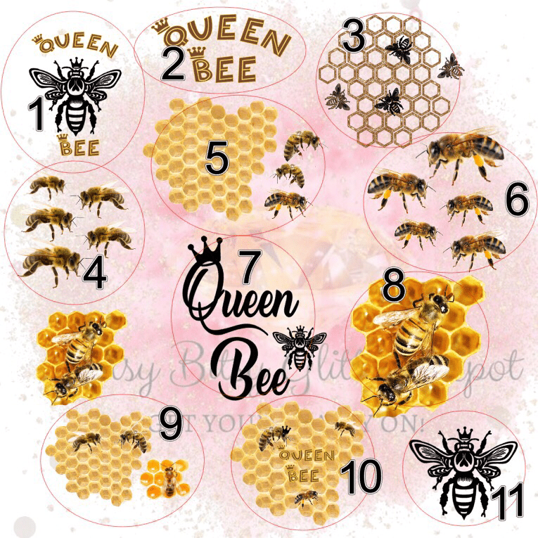 Honey Bees Full Clear Sheet - Main glitter site 