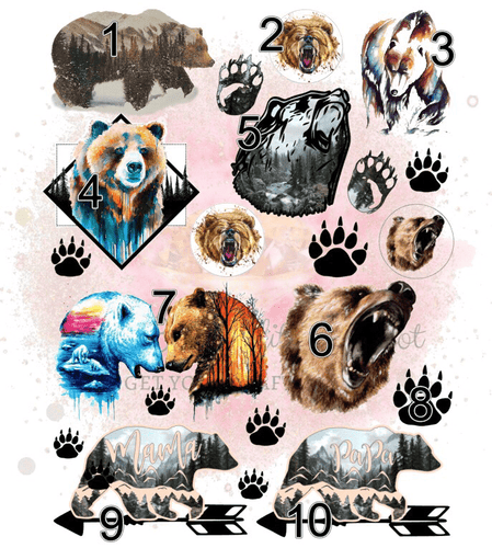 Bears Galore Full Clear Sheet - Main glitter site 