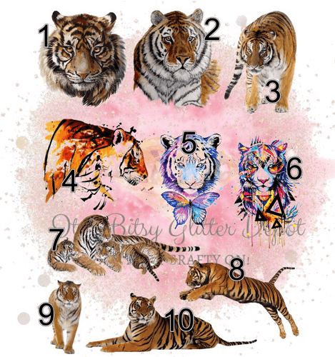 Full Sheet Tiger Clear Waterslides - Main glitter site 