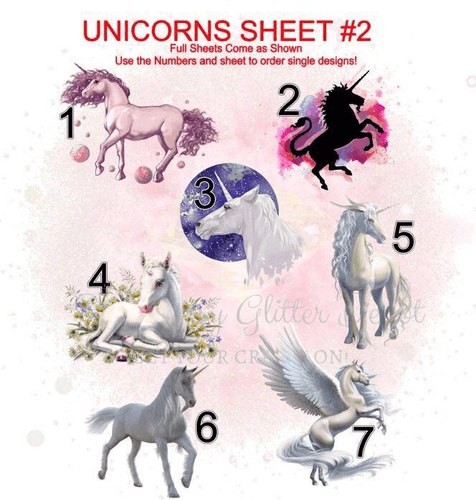 Unicorn Sheet 2 Full Clear Sheet - Main glitter site 