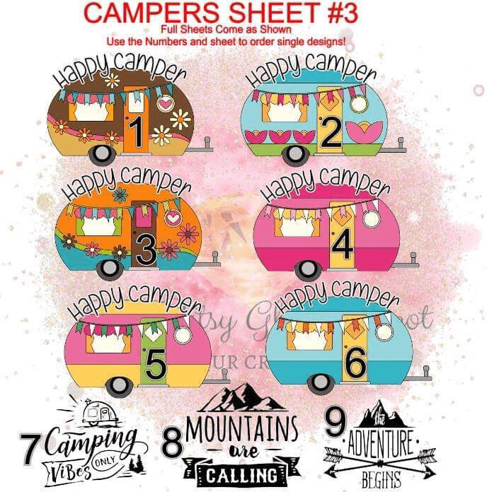 Full Sheet Campers 4 Clear Sheet - Main glitter site 