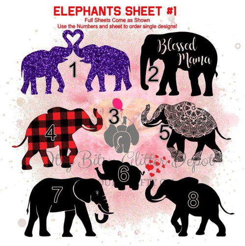 Full Elephant Waterslide Clear Sheet - Main glitter site 