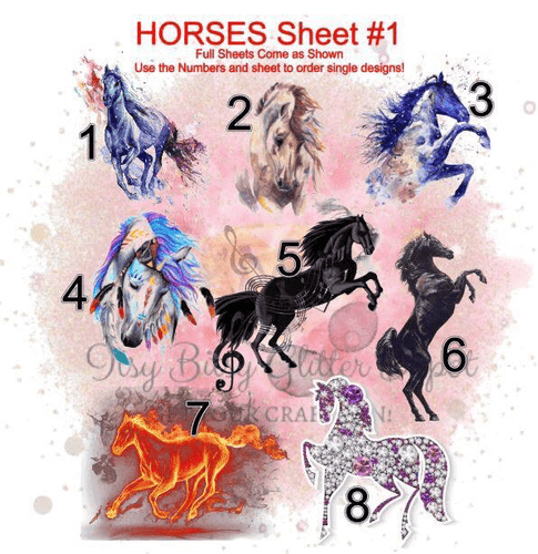 Horse Full Sheet Waterslide Clear - Main glitter site 