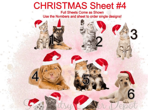 Christmas 4 FULL sheet clear slides - Main glitter site 