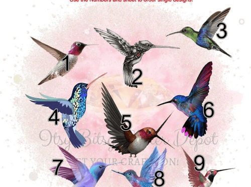 Hummingbird 2 FULL sheet clear slides - Main glitter site 