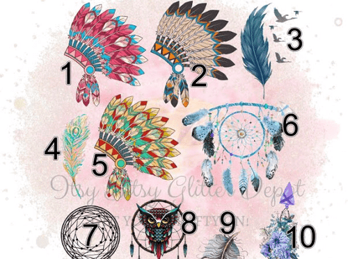 Indians and Feathers 11 FULL sheet clear slides - Main glitter site 