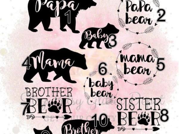 Bear 2 FULL sheet clear slides - Main glitter site 