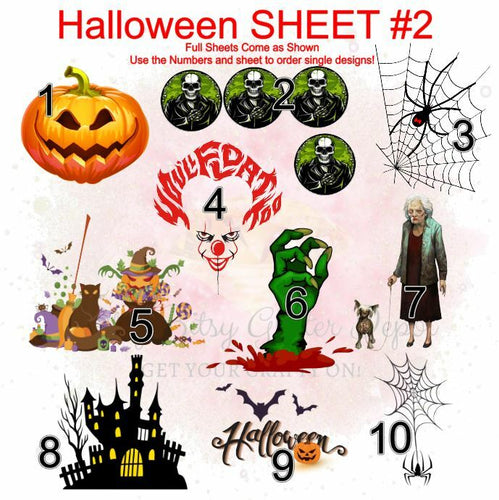 Haloween Sheet 2 FULL sheet clear slides - Main glitter site 