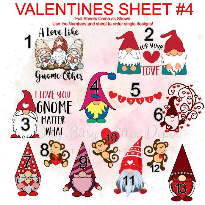 Valentine 4 Full Clear Sheet - Main glitter site 