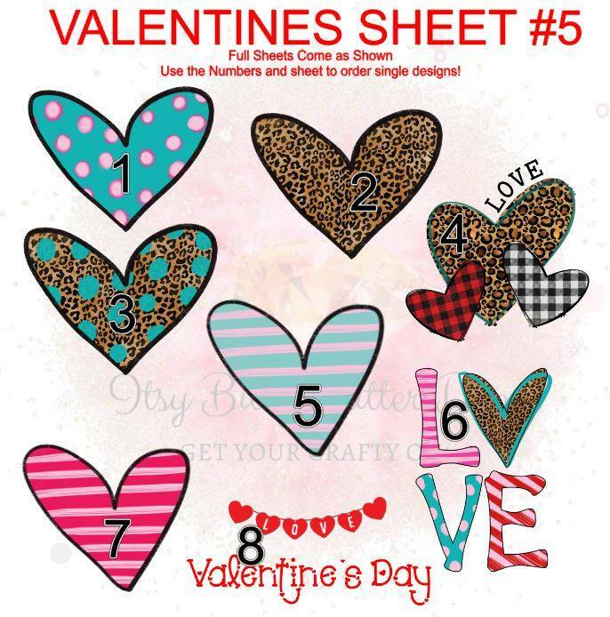 Valentine 5 Full Clear Sheet - Main glitter site 