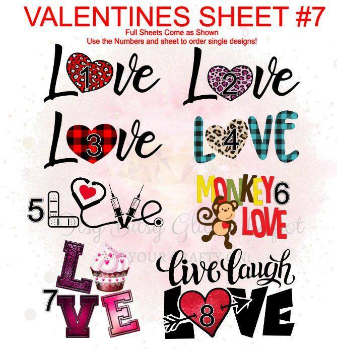 Valentine 7 Full Clear Sheet - Main glitter site 