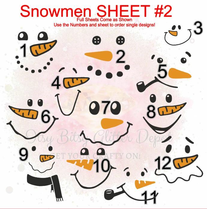 Snowman 2 FULL sheet clear slides - Main glitter site 