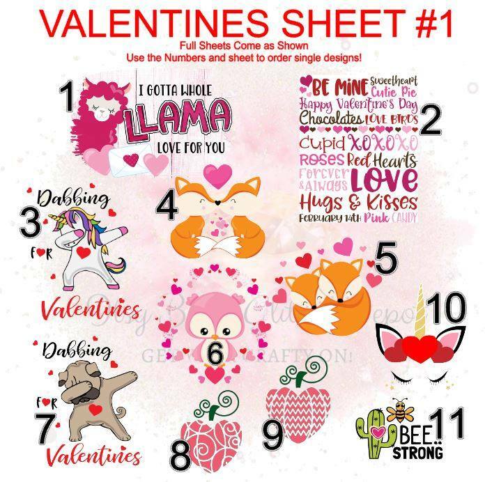 Valentine 1 Full Clear Sheet - Main glitter site 