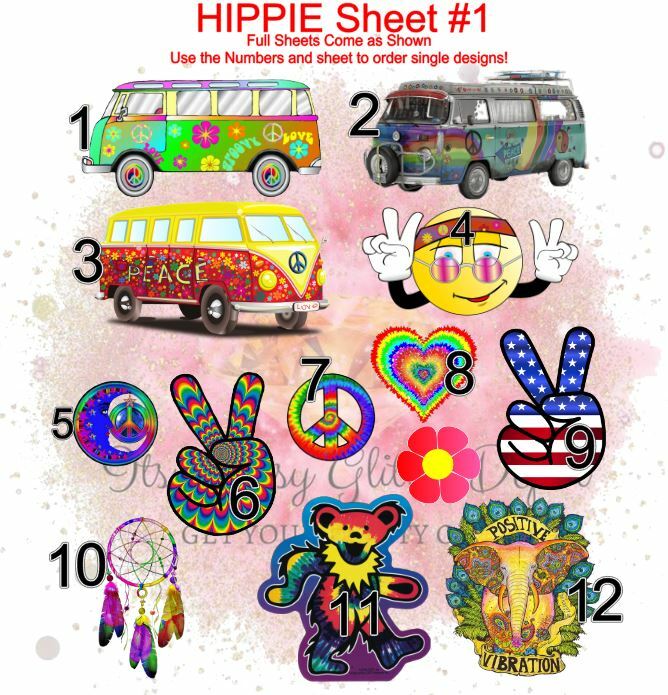 Hippie 1 Clear Full Sheet - Main glitter site 