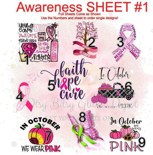 Cancer Awareness Full Clear Sheet - Main glitter site 