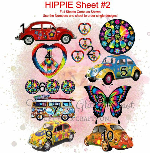 Hippie 2 Clear Full Sheet - Main glitter site 