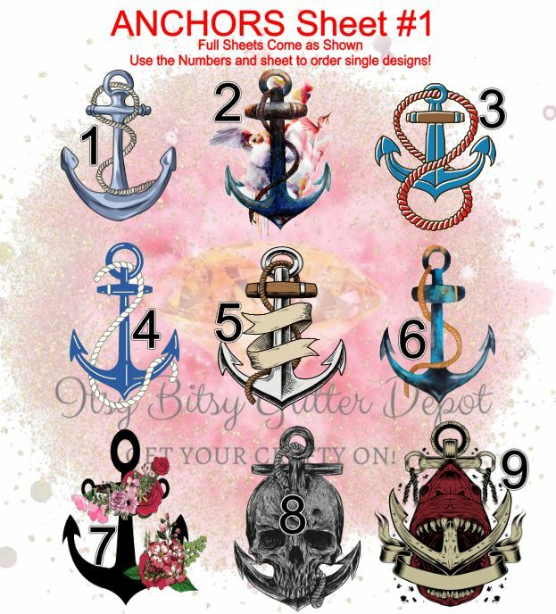 Anchors FULL sheet clear slides - Main glitter site 