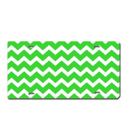 Blank Licence Plates Lime chevron - Main glitter site 