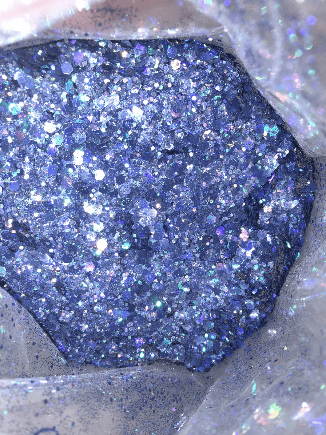 Blue Suede Shoes 2 oz Holo chunky mixer - Main glitter site 