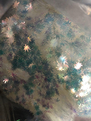 Opal pot weed leave glitter dime bag - Main glitter site 