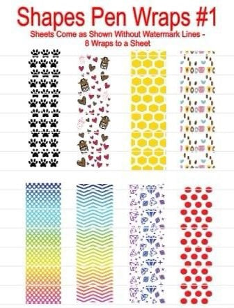 Shapes 1 pen wraps - Main glitter site 