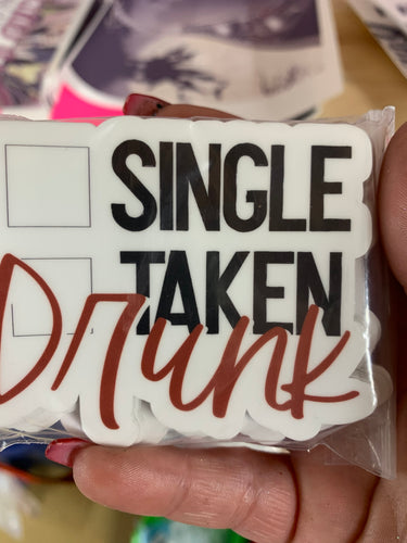 Single taken drunk vinyl sticker - Main glitter site 