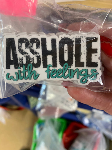 Asshole with feelings vinyl sticker - Main glitter site 