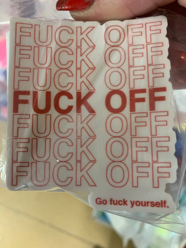 Fuck off vinyl sticker - Main glitter site 